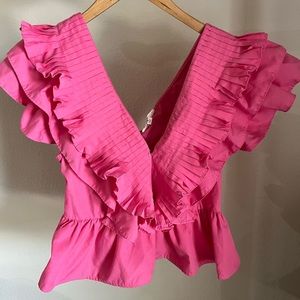 Ruffle neck top